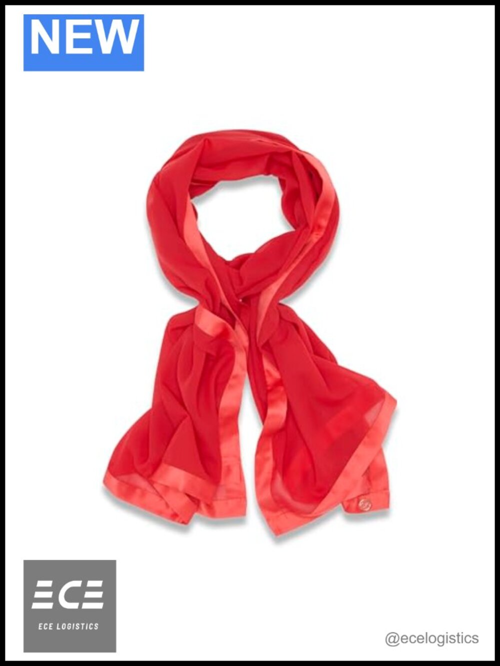 Satin Border Chiffon Scarf Formal Casual Wrap One Size